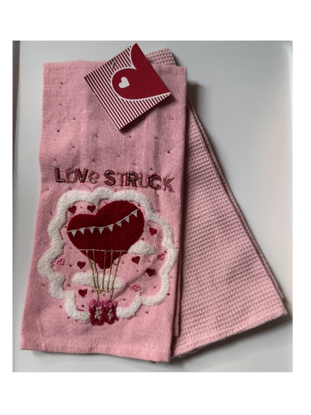 Pink 'Love Struck' Heart Hot-Air-Balloon Baby Bib
